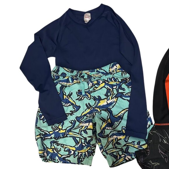 Hanna Andersson Boys 10 LOT 4 Swimwear Rash Guard Swim Trunks Bathing Suit Beach - Picture 2 of 7